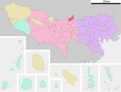 Location of Kiyose in Tokyo Metropolis