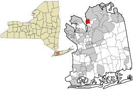 Location of Sea Cliff in Nassau County, New York (right) and of Nassau County in New York state (left)