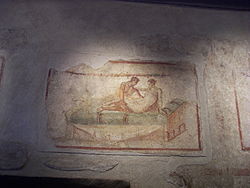 Erotic Fresco from the Lupanar, Pompeii. 72 - 79 CE
