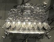 Hanukkah lamp from Lodz, Poland, prior to 1881, silver
