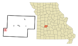 Location of Weaubleau, Missouri