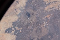Landscape around of Bardaï, volcano Toussidé, ISS photo