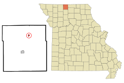 Location of Mercer, Missouri
