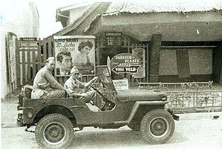 World War II jeeps in Batavia, Indonesia (1947).