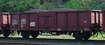 A Czech (ČD) twin-axled open wagon of UIC Type 2 in Raspenava