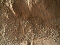 "Rocknest" sand on Mars – scoffmark made by the Curiosity rover (MAHLI, October 4, 2012).