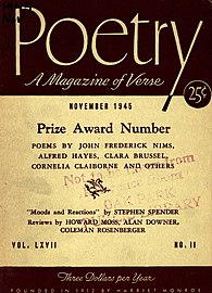 Poetry Vol. 67, No. 11 (Nov. 1945)