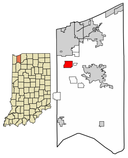 Location of Wheeler in Porter County, Indiana.