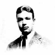 A fully black and white photo of Joseph Coletti