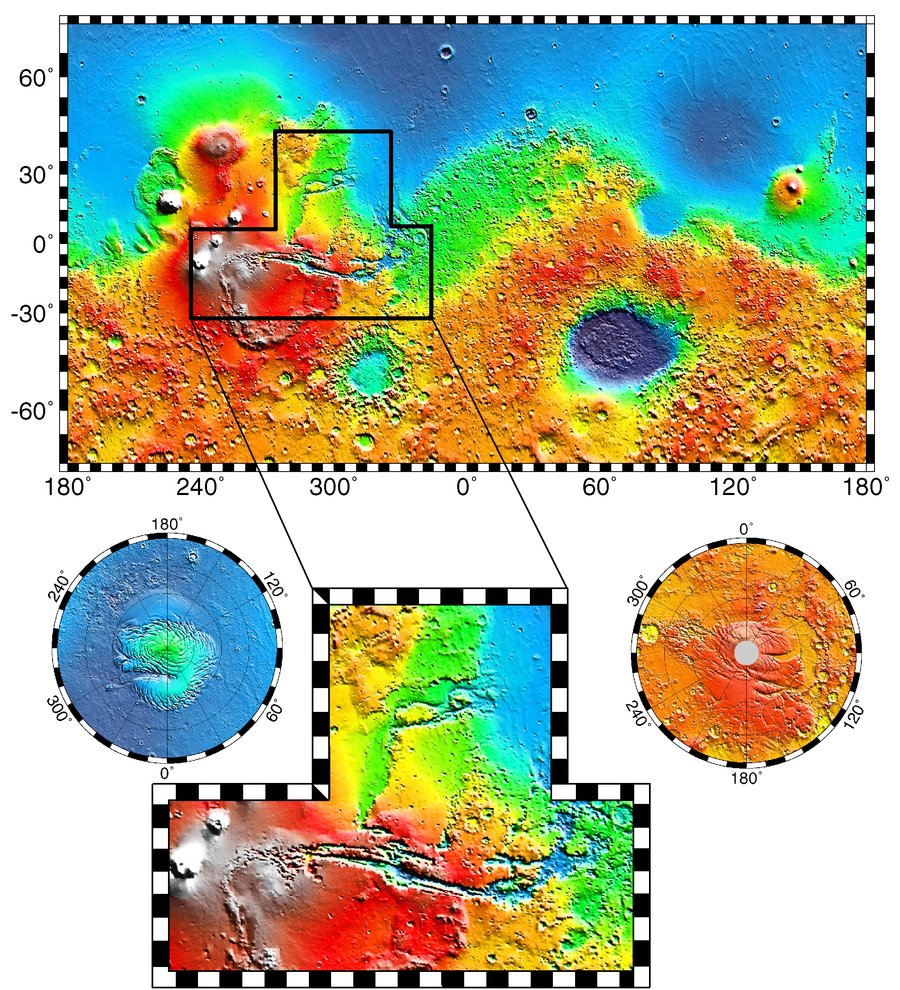 Map of Mars Mensae