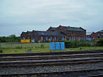 Former railway workshop at Derby Railway Works