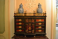 Ebony rosewood and cabinet, iron, brass, tortoiseshell and brass. (c. 19th century)