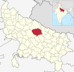 Location of Sitapur district in Uttar Pradesh