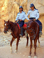 Jordanian mounted police in Petra