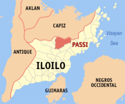Map of Iloilo with Passi highlighted