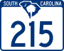 South Carolina Highway 215 marker
