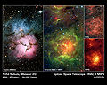 Trifid Nebula seen at different wavelengths