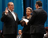 Bernardo Arévalo taking the oath of office