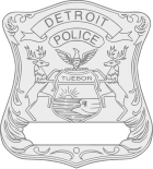 Badge of a DPD officer with badge number removed
