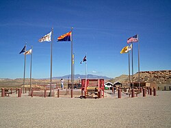 View of the Four Corners Monument, northeast of Teec Nos Pos.