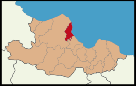 Map showing 19 Mayıs District in Samsun Province