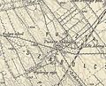 Map of Pusztaszabolcs from the Third Military Mapping Survey of the Austrian Empire.