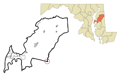 Location of Queen Anne, Maryland