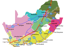 map of highways in South Africa