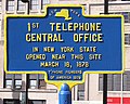 Image 52Historical marker commemorating the first telephone central office in New York State (1878) (from History of the telephone)
