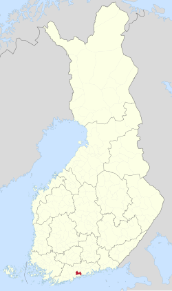 Location of Vantaa in Finland