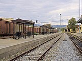 The platform of Volos train station, 30 September 2017