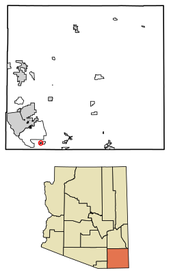 Location of Miracle Valley in Cochise County, Arizona.