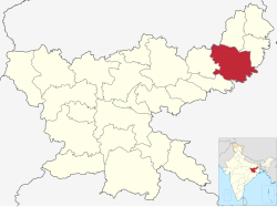 Location of Dumka district in Jharkhand