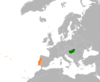 Location map for Hungary and Portugal.
