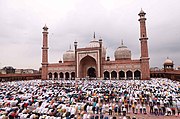 Muslims offering Namaz on the occasion of Eid al-Fitr, at Jama Masjid Delhi