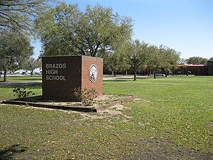 Brazos High School on Highway 36 east of Wallis