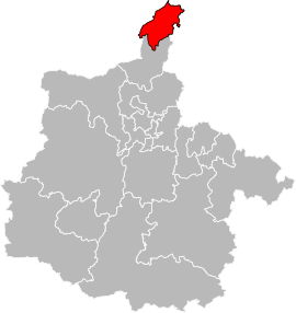 Situation of the canton of Givet in the department of Ardennes