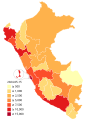 Confirmed deaths by COVID-19 in Peru.