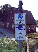 Elbe Cycle Route sign at the harbour in Glückstadt