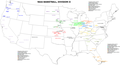 Image 5Map of NAIA Division II basketball teams. (from College basketball)