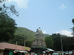Main gopuram of the temple from a distance