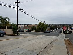 On 40th St, looking north, towards the Southcrest neighborhood