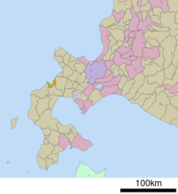 Location of Suttsu in Hokkaido (Shiribeshi Subprefecture)