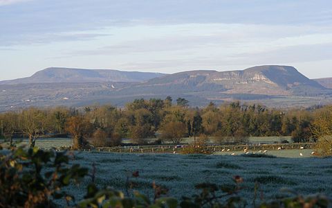 Benaughlin viewed from South Fermanagh with Cuilcagh on left