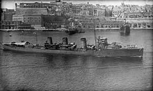 Scorpion in Valletta harbour, Malta, 1915