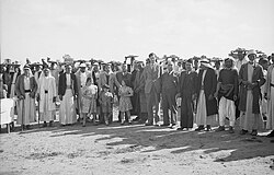 People of Hamama with governor Aref al Aref and Julian Asquith, in 1943