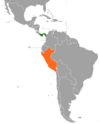 Location map for Panama and Peru.