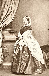One of the first cartes de visite of Queen Victoria taken by photographer John Jabez Edwin Mayall