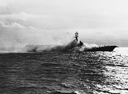 USS Oriskany (CV-34) on fire, 26 October 1966