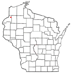 Location of Webb Lake in Burnett County, Wisconsin